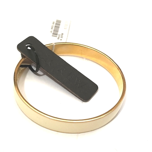 J. CREW CREAM GOLD-TONE BANGLE 7.2" BRACELET - NWT - Picture 2 of 9